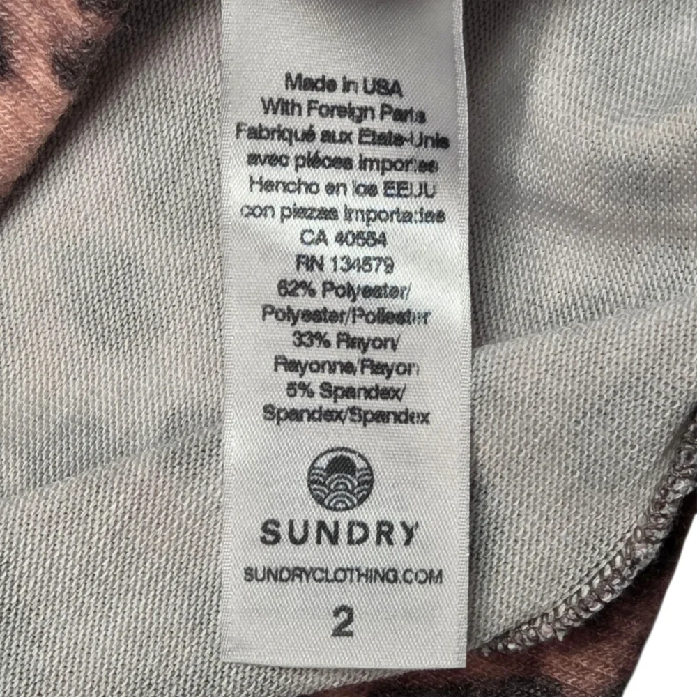 Sundry Leopard Print Pullover Soft Cozy Brown Animal Print Sweater Medium NWT